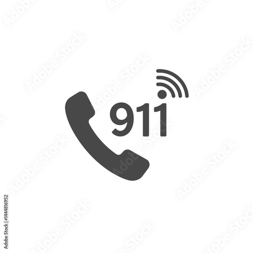 Emergency Number Icon: A stark graphic illustration symbolizes emergency readiness with a classic phone receiver icon paired with the universally recognized "911" emergency number.