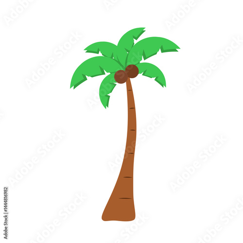Tropical island with palm trees and sandy beaches, coconut trees