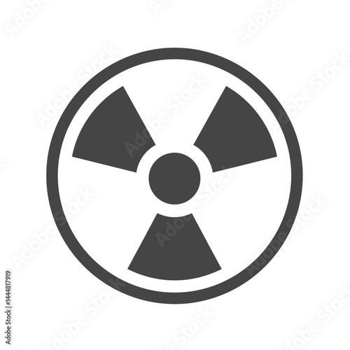 Radiation Hazard Symbol: A stark depiction of the radiation hazard symbol, a universally recognized emblem of danger, warning against the presence of ionizing radiation.