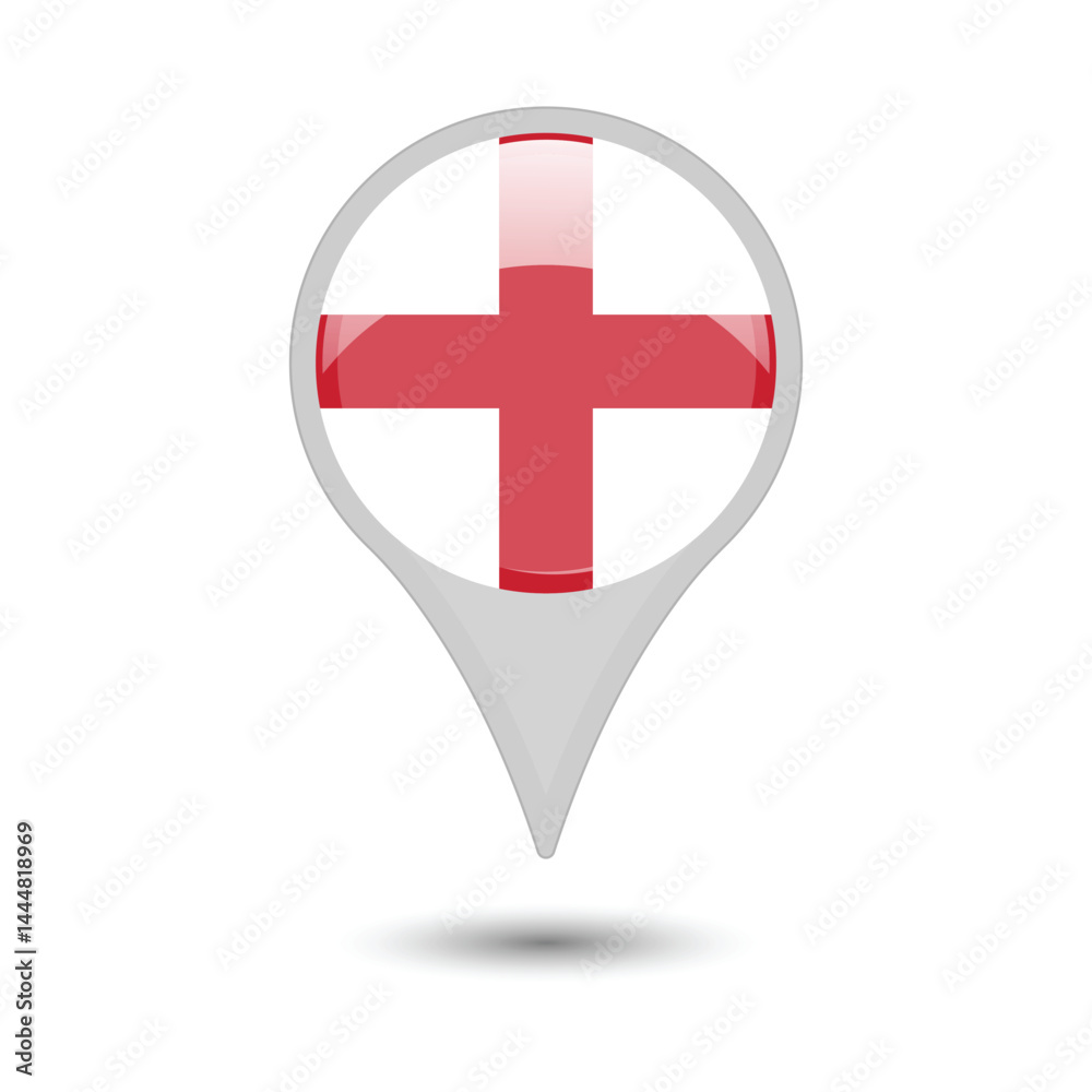 Obraz premium England Flag Pin Icon Design