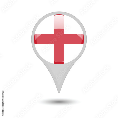 England Flag Pin Icon Design