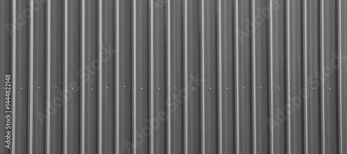 Metal roof grey corrugated iron sheet aluminium steel background wall panel tile construction siding building line pattern texture seamless architecture plate frame for presentation product.