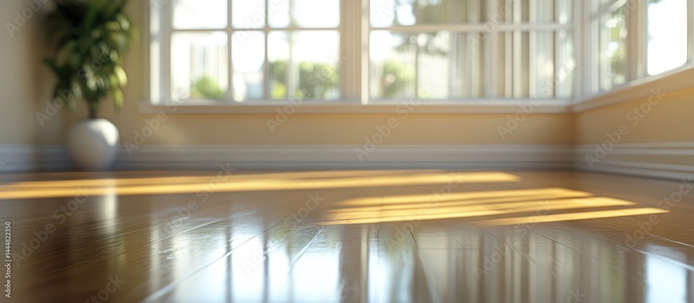Sunny Room with Wooden Floor