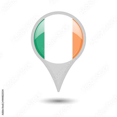 Free Download Ireland Flag Pin Icon Design - GFXLoad
