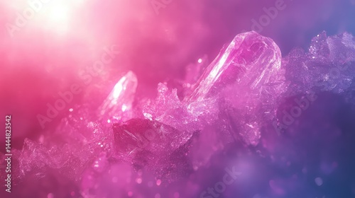 Ethereal Glow of Amethyst Crystals in a Magical Fantasy Landscape with Vibrant Colors and Sparkling Light Effects Captivating the Viewer Imagination