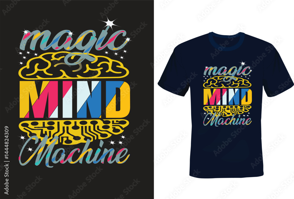 Obraz premium Magic Mind Machine -A fusion creativity and tec.tee