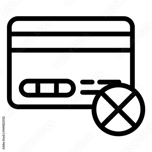 Card Blocked Line Icon Style