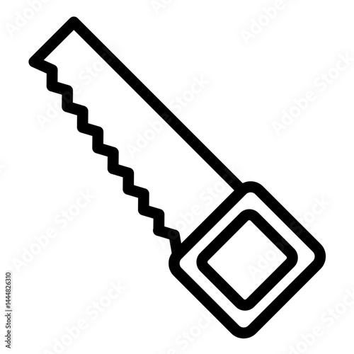 Hand Saw Line Icon Style