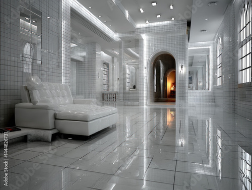 A minimalist 3D interior de...