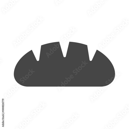 Artisan Loaf Silhouette: A minimalist illustration of a freshly baked artisan loaf, capturing the essence of simplicity.