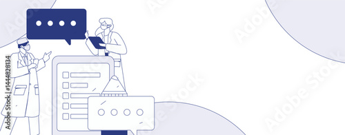 Doctor examines patient flat vector concept operation hand drawn illustration
