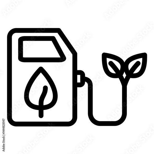 Bio Fuel Line Icon Style