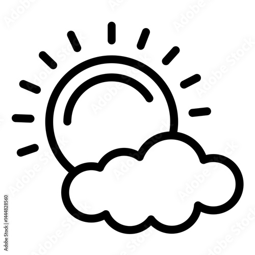 Sun Line Icon Style