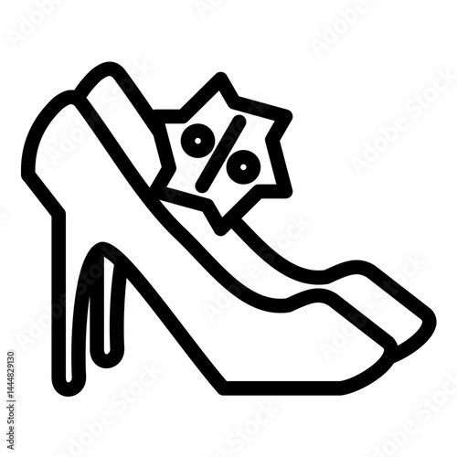 Heel Sale Line Icon Style
