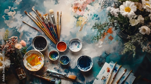 Art Supplies Flat Lay
