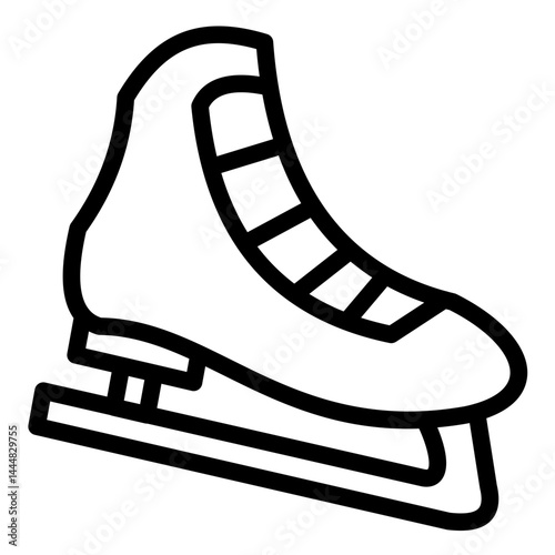 Ice Skate Line Icon Style