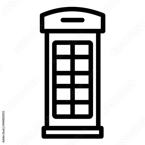Phone Booth Line Icon Style
