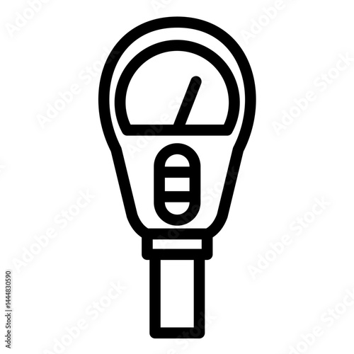 Parking Meter Line Icon Style