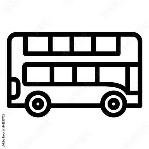 Double Decker Line Icon Style