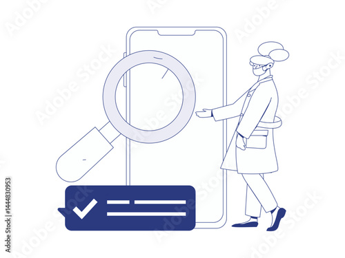Doctor examines patient flat vector concept operation hand drawn illustration
