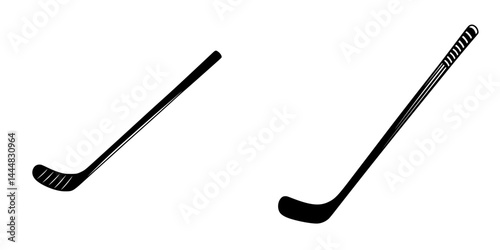 Silhouette pictogram icons of hockey sticks in isolated vector style suitable for graphics and design projects