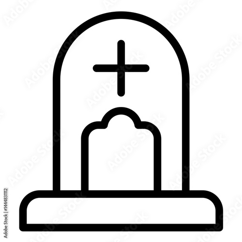 Cemetery Line Icon Style