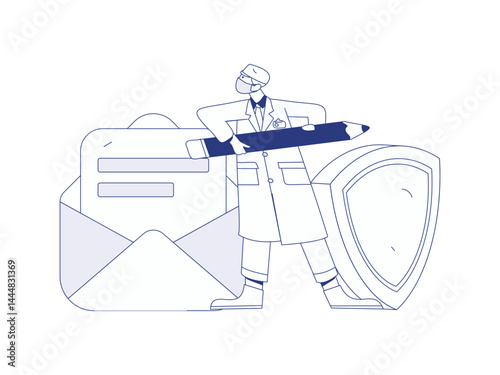 Doctor examines patient flat vector concept operation hand drawn illustration
