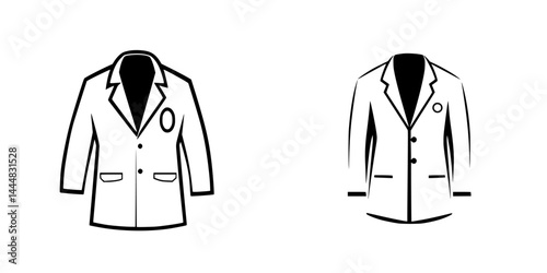 Detailed collection of silhouette pictograms showing various jacket designs in a minimalist style for design and fashion purposes