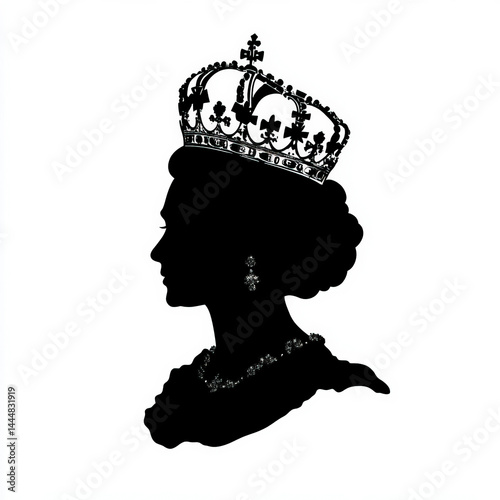 queen silhouette , black an...