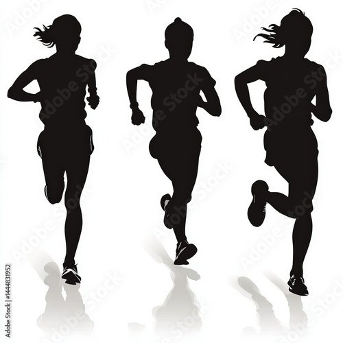 runner silhouettes , black ...