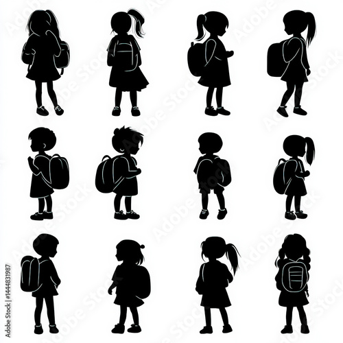 school children silhouettes...