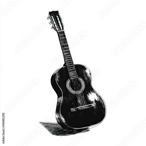 silhouette of music guitar ...