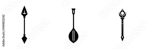 Popular silhouette pictograms representing various tools and equipment suitable for diverse activities in vector format