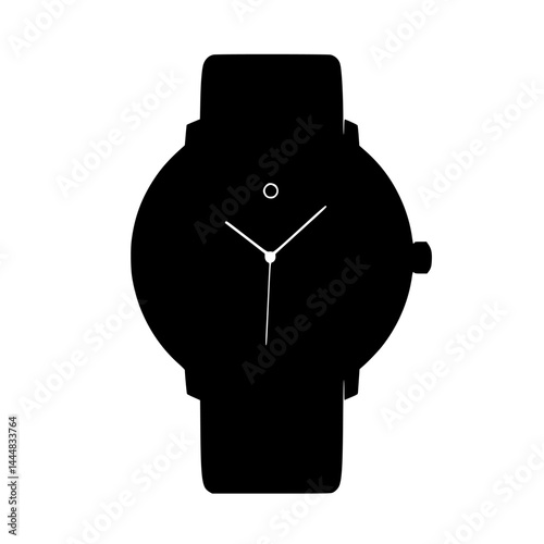 Silhouette pictogram of a stylish watch with minimalist design and smooth lines for versatile usage