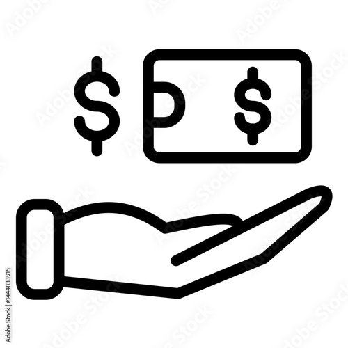 Bankruptcy Line Icon Style