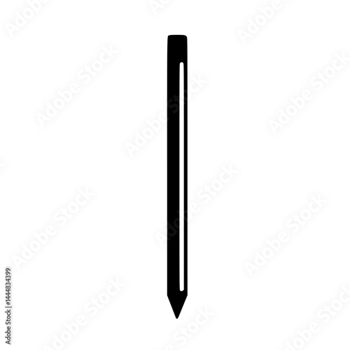 Silhouette pictogram of a pen design for creative and educational uses