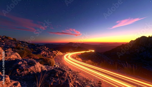 3D Timelapse Mountain Bike Trail at Sunset

