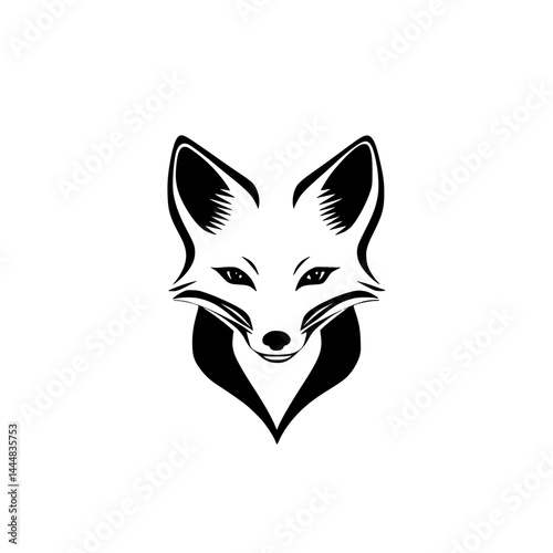 Silhouette pictogram of a fox designed for various graphic applications in black and white colors