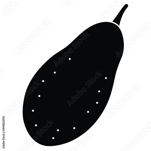 Black silhouette of a yam on a white background