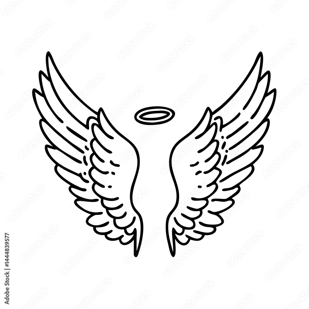 Obraz premium angel wings icon, angel wings vector illustration-simple illustration of angel wings, perfect for angel wings logos and icons
