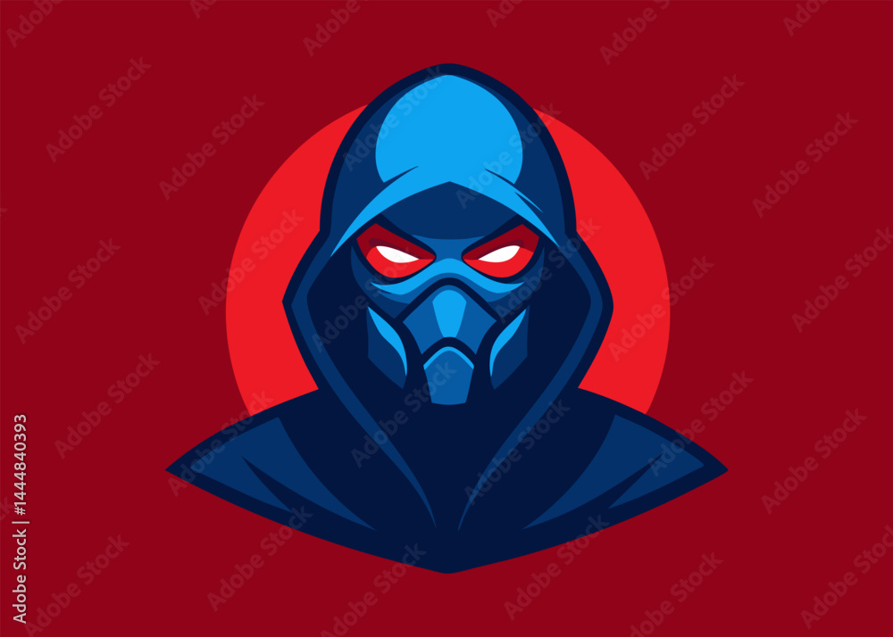 Mysterious Hooded Gamer Mascot Logo – Futuristic Character with Gas Mask Mysterious Hooded Gamer Mascot Logo – Futuristic Character with Gas Mask