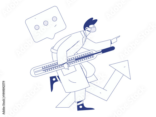 Doctor examines patient flat vector concept operation hand drawn illustration
