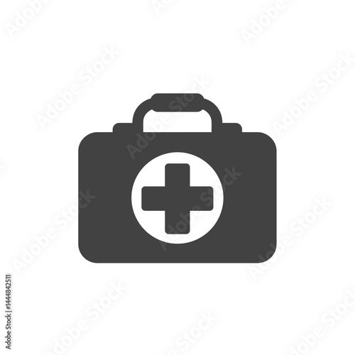 Essential Medical Kit: A stark and essential representation of a first aid kit, ready for emergencies. Representing health, safety and medical support.