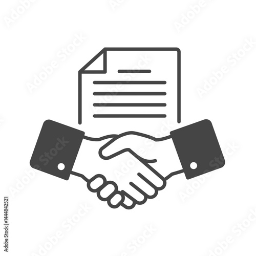 Handshake Deal: Agreement and partnership concept.  A strong handshake symbolizes a successful business deal or contract.