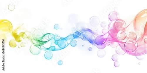Colorful Rainbow Bubbles Isolated on White Background