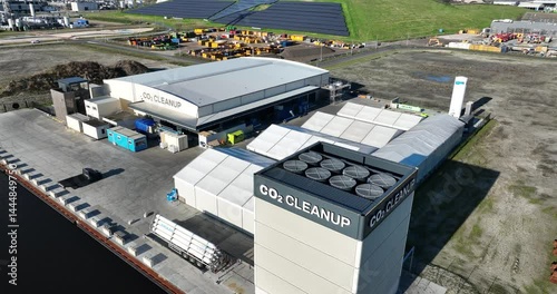 CO2 clean up installation, filtering CO2 from the atmospshere, climate change solution, Alkmaar, The Netherlands.