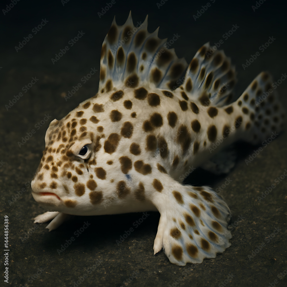 Spotted fish with distinctive fins . Generative AI.