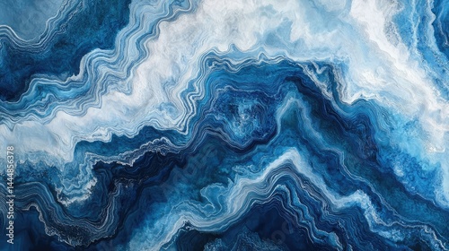 Wallpaper Mural Abstract Swirling Blue Waves with Soft White Contrasts Creating a Mystical Fluid Texture Perfect for Nautical and Serene Backgrounds in Art and Design Torontodigital.ca