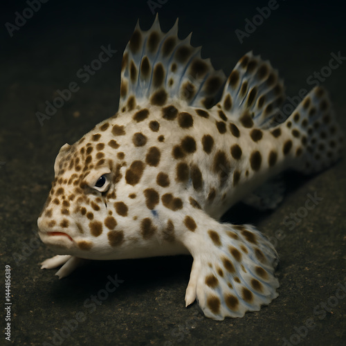 Obraz na płótnie Spotted fish with distinctive fins . Generative AI. w salonie