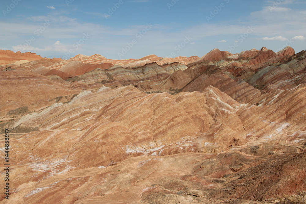 Fototapeta premium Scenery of Zhangye Danxia National Geopark (Rainbow Mountains) in Gansu, China